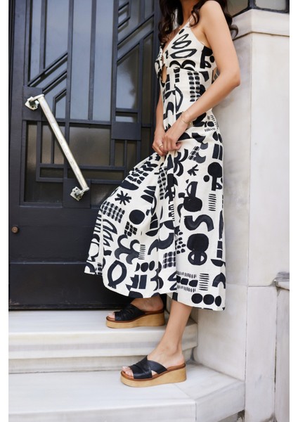 Fianco Kadın Siyah Gercek Deri Dolgu Taban Terlık modelleri