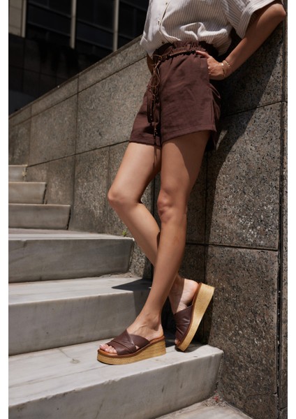 Fianco Kadın Siyah Gercek Deri Dolgu Taban Terlık modelleri