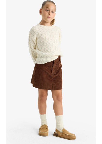 Kız Çocuk Pamuklu Fitilli Kadife Etek F4125A825WN modelleri