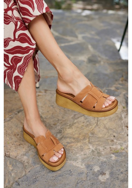 Joey Kadın Taba Suet Dolgu Taban Terlık fırsatları