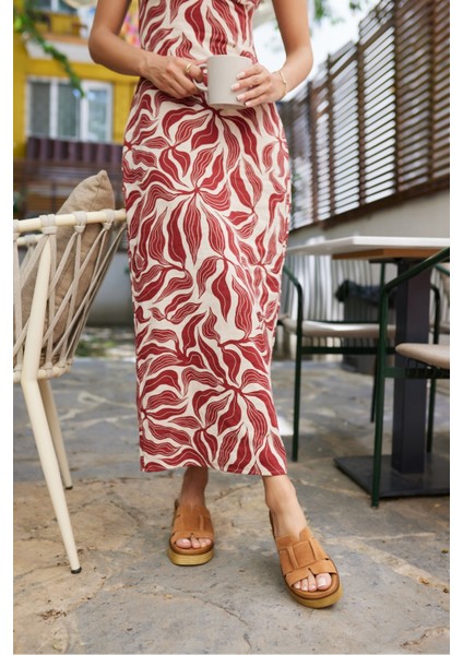 Joey Kadın Taba Suet Dolgu Taban Terlık