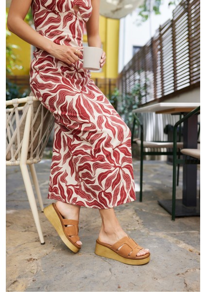 Joey Kadın Taba Suet Dolgu Taban Terlık