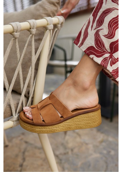 Joey Kadın Taba Suet Dolgu Taban Terlık