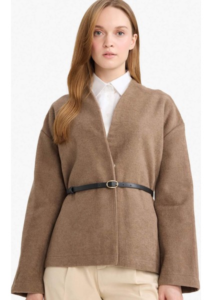 Yuvarlak Yaka Yün Görünümlü Uzun Kollu GÖMLEK G3867AX25WN