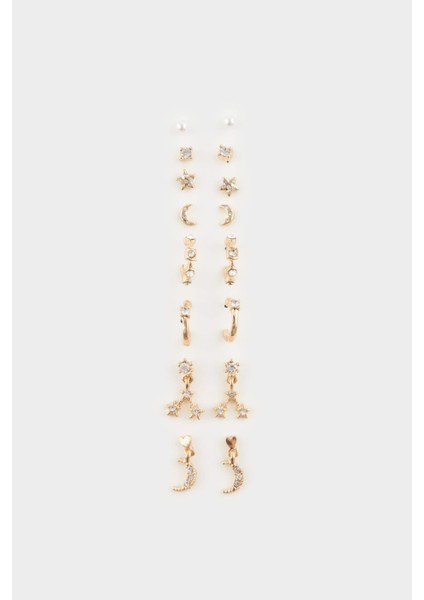 Kadın 8li Gold KÜPE F7669AXNS