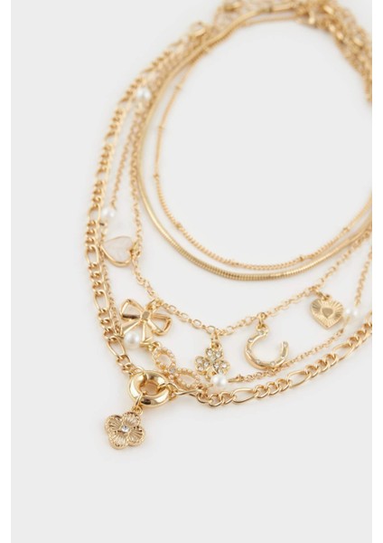 Kadın 5'li Gold Kolye F7705AXNS fiyatları