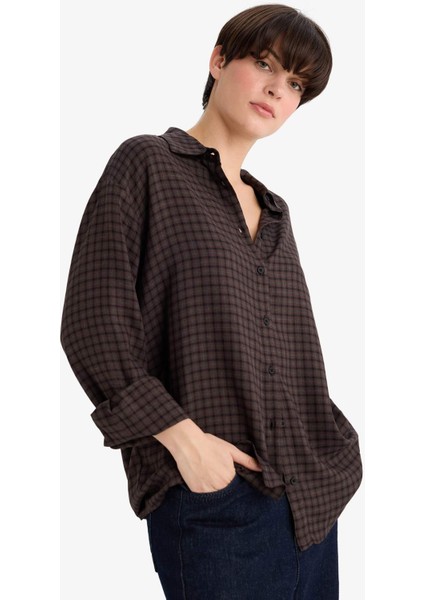 Regular Fit Gömlek Yaka Kareli Flanel Uzun Kollu GÖMLEK G4316AX25WN modelleri