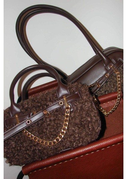 Kadın Pelüş Detaylı Suni Deri Çapraz Çanta F5443AXNS