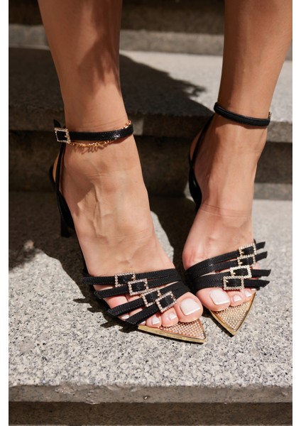 Luna Kadın Bordo Saten Tokalı Burun Demır Taşli Topuklu Abiye Sandalet fırsatları