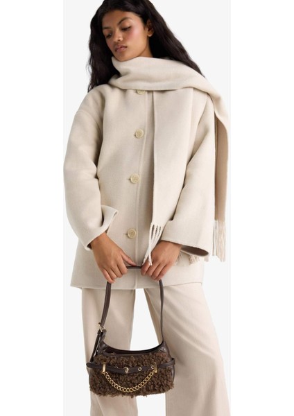 Kadın Pelüş Detaylı Suni Deri Çapraz Çanta F5444AXNS