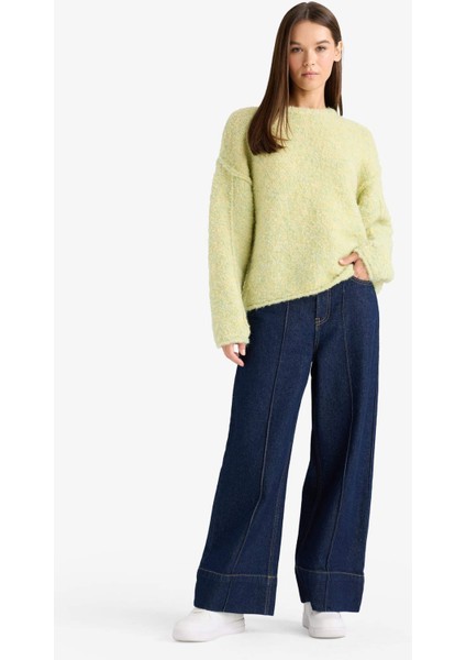 Oversize Geniş Kalıp Bisiklet Yaka KAZAK F3256AX25WN fiyatları