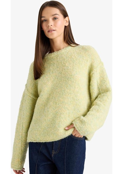 Oversize Geniş Kalıp Bisiklet Yaka KAZAK F3256AX25WN modelleri