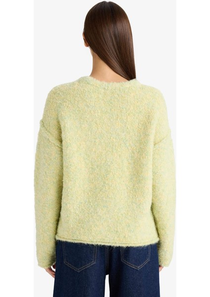 Oversize Geniş Kalıp Bisiklet Yaka KAZAK F3256AX25WN