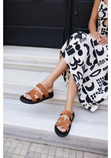 Putto Kadın Yeşil-Pembe Gercek Deri Terlık modelleri