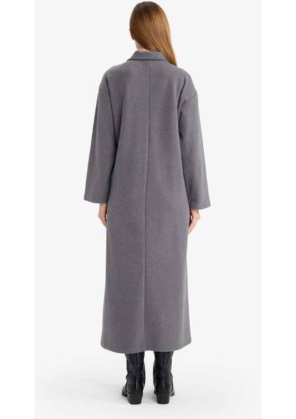 Regular Fit Polo Yaka Uzun Kollu Maxi Elbise G1886AX25WN indirimleri