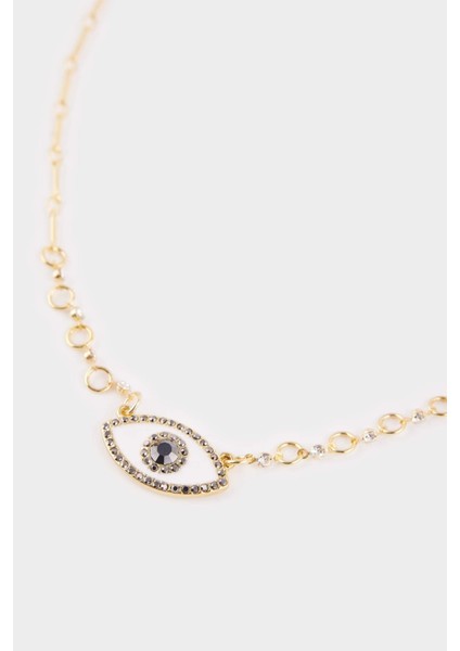 Kadın Çelik Taşlı Göz Detaylı Kolye G0327AXNS fiyatları