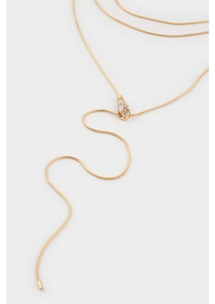 Kadın Yılan Temalı Gold Y Kolye F7713AXNS fiyatları