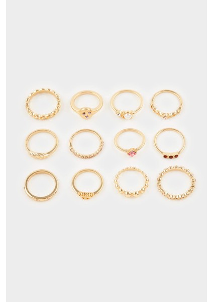 Kadın 12'li Gold Yüzük F7698AXNS