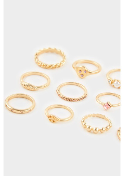 Kadın 12'li Gold Yüzük F7698AXNS modelleri