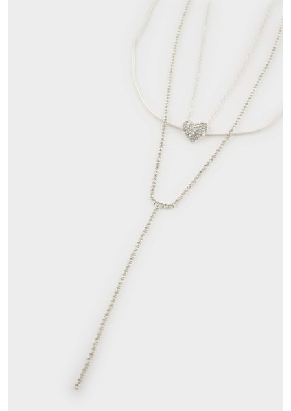 Kadın Kalp Detaylı Sılver Kolye F7712AXNS fiyatları