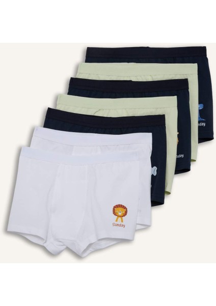 Erkek Çocuk Hayvan Desenli 7'li Boxer F8577A825AU
