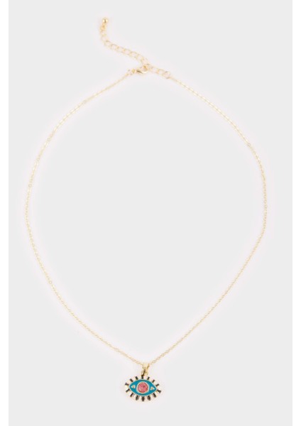 Kadın Çelik Renkli Göz Detaylı Kolye G0325AXNS