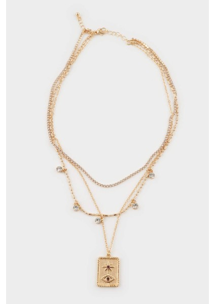 Kadın Madalyon Gold Kolye F7716AXNS