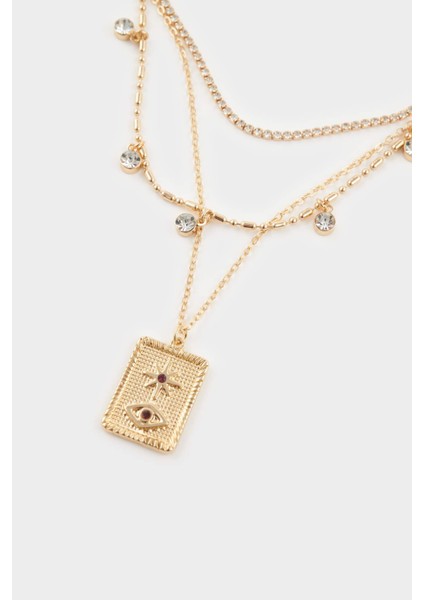 Kadın Madalyon Gold Kolye F7716AXNS fiyatları