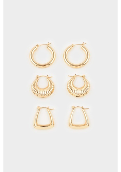 Kadın 3lü Gold KÜPE F7656AXNS