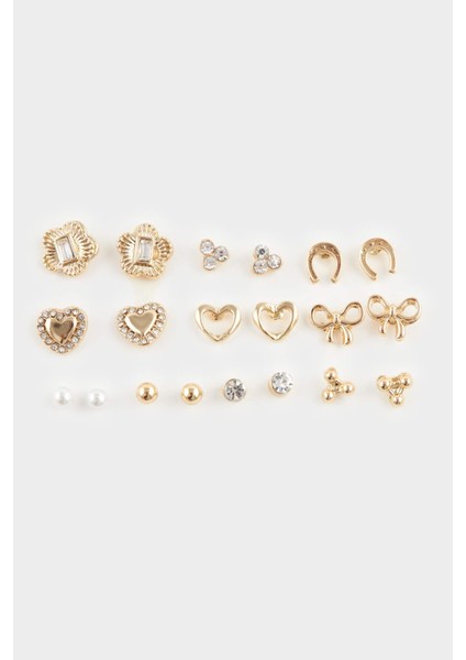 Kadın 10LU Gold KÜPE F7667AXNS