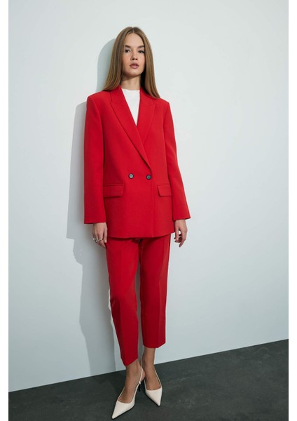 Carrot Fit Fermuarlı Yüksek Bel Dar Paça Crop Pantolon C2466AX25AU