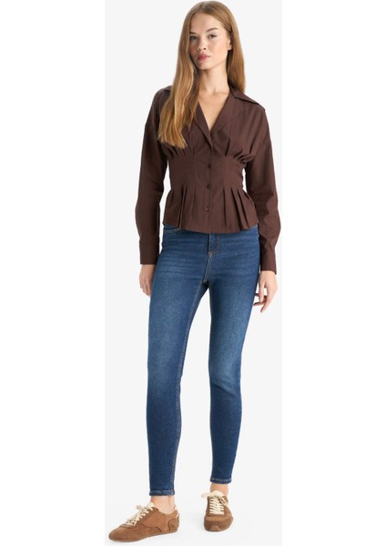 Fitted Gömlek Yaka Poplin Uzun Kollu GÖMLEK G4679AX25AU fiyatları