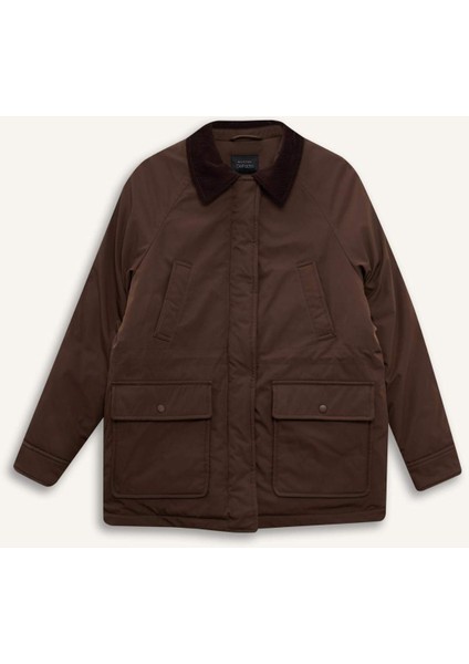 Regular Fit Kontrast Yaka Fermuarlı PARKA F3558AX25WN