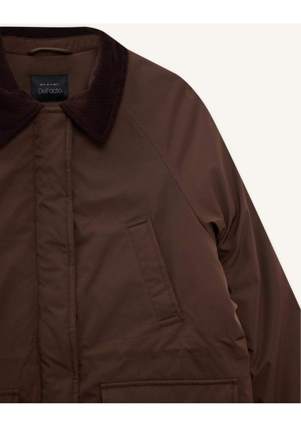 Regular Fit Kontrast Yaka Fermuarlı PARKA F3558AX25WN