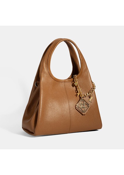 Kadın Taba Charm Aksesuarlı Deri El Çantası fiyatları