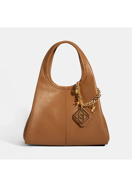 Kadın Taba Charm Aksesuarlı Deri El Çantası modelleri