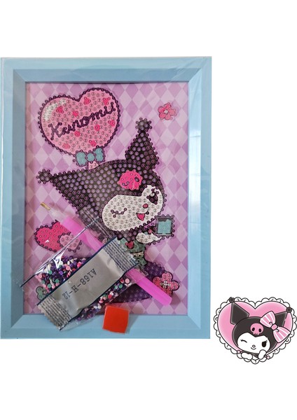 Sanrio Kuromi Elmas Mozaik Seti Çerçeveli – Dıy Kendin Yap Hobi Boyama