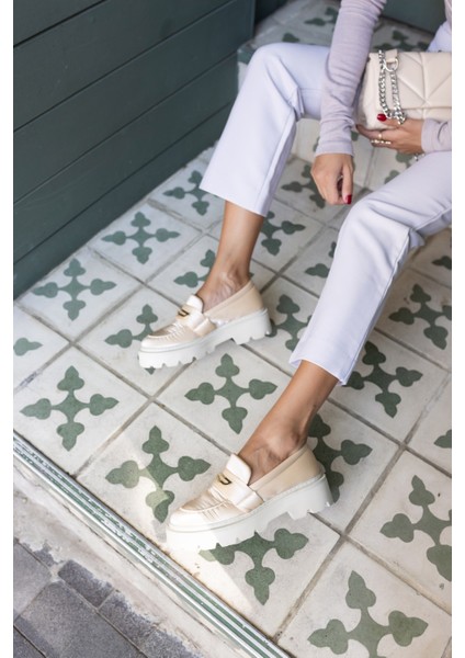 Crespo Kadin Bej Parasut Toka Detay Loafer Ayakkabi indirimleri