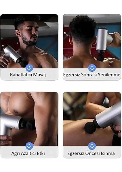 Yeni Nesil Masaj Tabancası 4 Başlıklı Sporcu Şarjlı Kablosuz Bacak Ayak Masaj Aleti Tabancası fırsatları