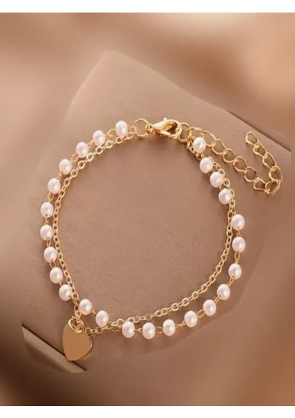 Incili Kalpli BILEKLIK-18K Altın Kaplama indirimleri