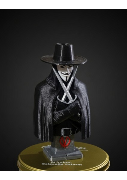 V For Vendetta "anonim Intikam" Detaylı 3D Baskı Büstü - 17 cm fiyatları