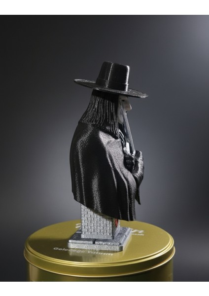 V For Vendetta "anonim Intikam" Detaylı 3D Baskı Büstü - 17 cm modelleri