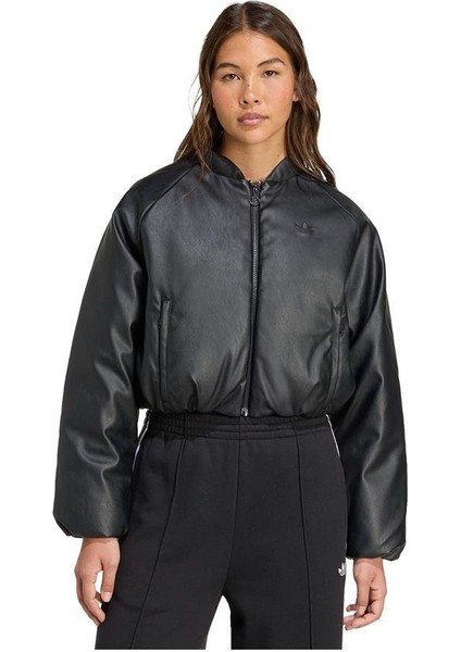Kadın Siyah Mont Pleather Bomber JX5332 fiyatları