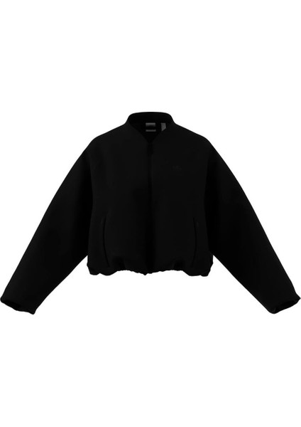 Kadın Siyah Mont Pleather Bomber JX5332