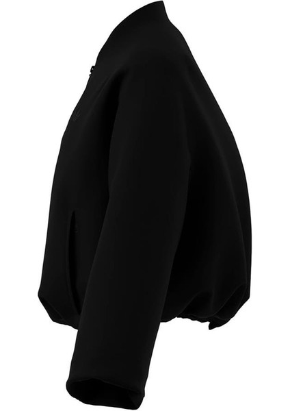 Kadın Siyah Mont Pleather Bomber JX5332