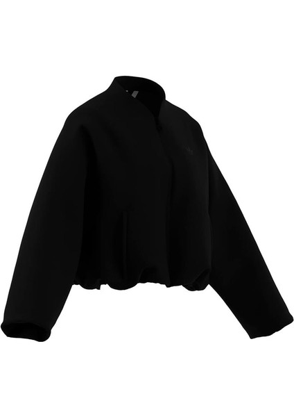 Kadın Siyah Mont Pleather Bomber JX5332