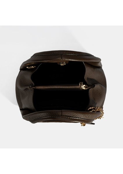 Kadın Kahve Charm Aksesuarlı Deri El Çantası indirimleri