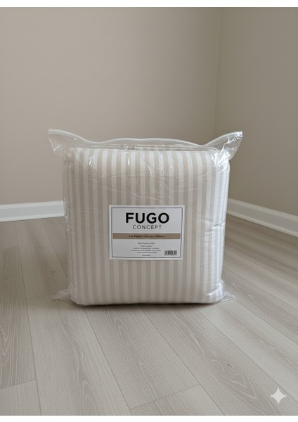 | Bej Çizgili %80 Pamuk Saten Tek Kişilik Nevresim Takımı | 82 Tel Yollu Nevresim, Lastikli Çarşaf modelleri