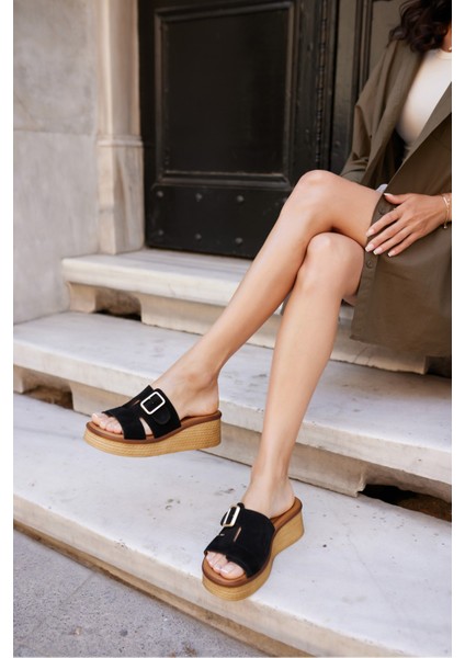 Raffica Kadın Taba Gercek Deri Suet Toka Detay Terlik fırsatları