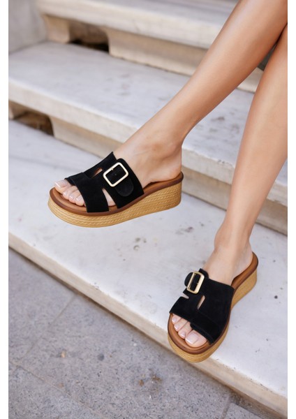 Raffica Kadın Taba Gercek Deri Suet Toka Detay Terlik indirimleri